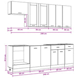 Kitchen Unit LYON 8 pcs White Engineered Wood 3438203