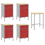 Work Cabinet with Drawer 3 pcs Red and Grey 150 x 55 x 85 cm 3321373