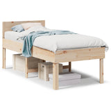 ZNTS Bed Frame without Mattress 80x200 cm Solid Wood Pine 855747