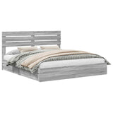 Storage Bed Grey Sonoma 180 x 200 cm Engineered Wood 3411553