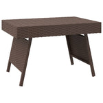 ZNTS Foldable Side Table Brown 60x40x38 cm Poly Rattan 319409