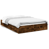 Bed Frame with Drawers without Mattress Smoked Oak 160x200 cm 3280647