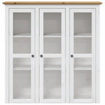 Highborad "BODO" White and Brown 115.5x43x200.5cm Solid Wood Pine 3206452