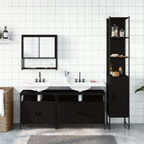 4 Piece Bathroom Furniture Set Black Engineered Wood 3214685