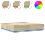 Bed Frame with LED without Mattress Sonoma Oak 180x200 cm Super King 3209592