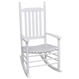 Rocking Chair with Curved Seat White Wood 40858