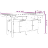 Workbench with Drawers and Vices 192x62x83 cm Solid Wood Acacia 153326