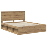 Bed Frame Artisian Oak 160 x 200 cm Solid Pine Wood 3410991