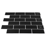 Subway Tile 20 pcs Black 30.5 x 30.5 cm Polyurethane and PET 42021213