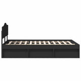 Bed Frame with Headboard Black 120 x 190 cm Solid Pine Wood 3412926
