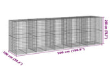 Gabion Basket with Cover 500x100x200 cm Galvanised Iron 3295233