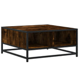 ZNTS Coffee Table Smoked Oak 60.5x60.5x30 cm Engineered Wood and Metal 848766