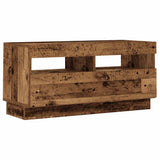 TV Cabinet with LED Lights Old Wood 260x35x40 cm Engineered Wood 3329167