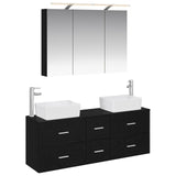 Bathroom Furniture Set 4 pcs Black Oak 3406856