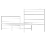 Metal Bed Frame without Mattress with Footboard White 80x200cm 352377