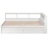 ZNTS Bookcase Bed without Mattress White 180x200cm Solid Wood Pine 3324452