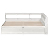 Bookcase Bed without Mattress White 180x200cm Solid Wood Pine 3324452