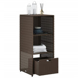 Garden Storage Cabinet Brown 50x55x115 cm Poly Rattan 365548