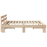 Bed Frame with Headboard Natural 180 x 200 cm Solid Pine Wood 872431