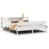Bookcase Bed without Mattress White 180x200 cm Super King Solid Wood Pine 3321781