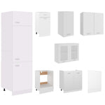 ZNTS 8 Piece Kitchen Cabinet Set White Engineered Wood 3067639