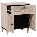 Bedside Cabinet Beige 50 x 33 x 60 cm Solid Acacia wood 4018127