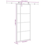 Sliding Door with Hardware Set 90x205 cm ESG Glass&Aluminium 3332920