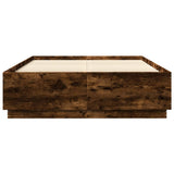 Bed Frame with LED without Mattress Smoked Oak 150x200 cm King Size 3209608