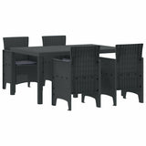Garden Dining Set 5 pcs Anthracite Polt rattan 3378695