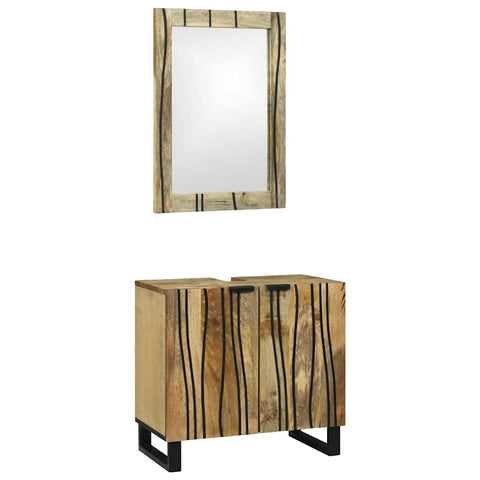 Bathroom Furniture Set with Shelf 2 pcs Brown 62 x 33 x 58 cm 3310042