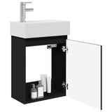 Bathroom Vanity Unit with Tap Black 45.5 x 22.5 x 84 cm 889502