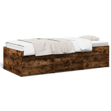 ZNTS Daybed with Drawers without Mattress Smoked Oak 90x190 cm Single 3280885