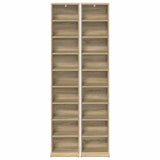 CD Cabinet 2 pcs Sonoma Oak 33 x 23.5 x 175 cm Engineered Wood 8012647
