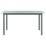 Dining Set Black, Silver, Light Grey Aluminium, Textilene, Glass 3070646