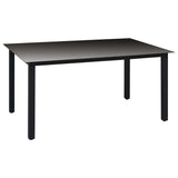 7 Piece Garden Dining Set Black 3060049