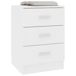 ZNTS Bedside Cabinet White 38x35x56 cm Engineered Wood 800450