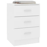 ZNTS Bedside Cabinet White 38x35x56 cm Engineered Wood 800450