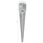 ZNTS Ground Spikes 6 pcs Silver 10x10x76 cm Galvanised Steel 145420