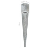 Ground Spikes 6 pcs Silver 10x10x76 cm Galvanised Steel 145420