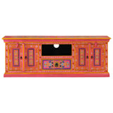 TV Cabinet Pink 110x30x40 cm Solid Wood Mango 353907