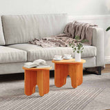 Coffee Table 2 pcs Wax Brown Solid Pine wood 873555