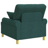 XL Armchair with Cushions Dark Green Fabric 42043488