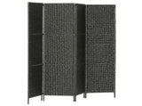 4-Panel Room Divider Black 154x160 cm Water Hyacinth 247349