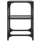 Coffee Tables with Black Glass Top 2 pcs 30x30x45 cm Steel 846001