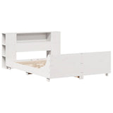 Bed Frame without Mattress White 135x190 cm Double Solid Wood Pine 3323660