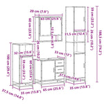 ZNTS 4 Piece Bathroom Furniture Set Sonoma Oak Engineered Wood 3301226