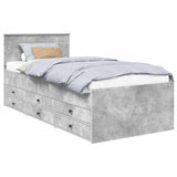 Daybed Concrete Grey and Black 90 x 200 cm Engineered Wood 3408532