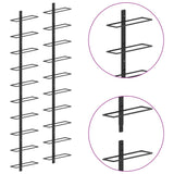 Wall-mounted Wine Racks for 20 Bottles 2 pcs Black Metal 289567