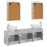 Bathroom Cabinet Set 5 pcs Concrete Grey Engineered Wood 3406474