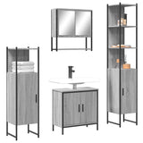 4 Piece Bathroom Furniture Set Grey Sonoma Engineered Wood 3214713